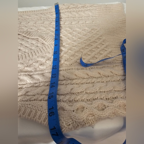 rag & bone NWOT Beige Elizabeth Cable Knit V-Neck Sweater Vest SZ L - Picture 4 of 11